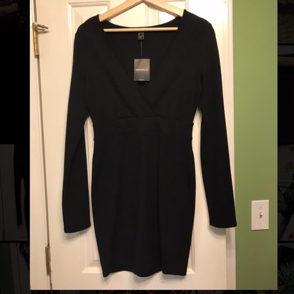 NWT Forever 21 Stretchy Little Black Dress - Picture 2 of 5